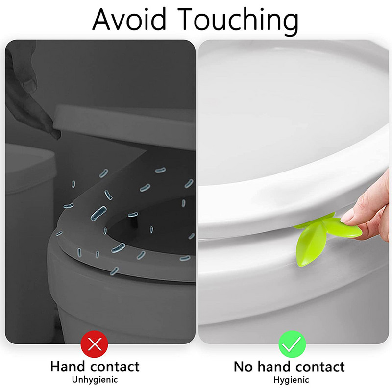 1 τεμ. Λαβή καπακιού τουαλέτας φορητή, πάστα Αντι-βρώμικο κάλυμμα βατραχοπέδιλο Φυσικά φύλλα Τύπος Αξεσουάρ μπάνιου Ανυψωτικό καθίσματος τουαλέτας