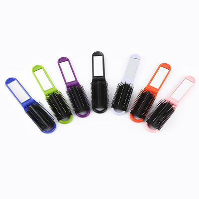 Modni profesionalni prijenosni putni sklopivi četka za kosu s ogledalom Frizerski džepni češalj Putni češljevi za džepnu torbicu