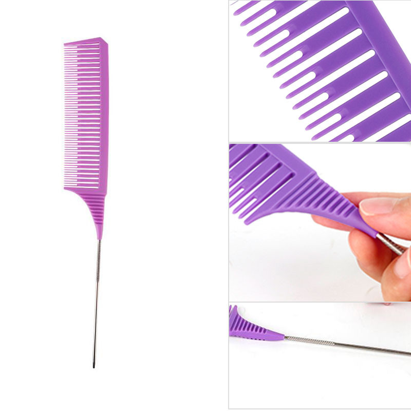 3 tk Juuksehari Juuste kujundamise kammid Sabaga kammikomplekt Värvimine Värvimiskamm Salongi Tööriista Sektsioonide Esiletõstmine Kudumine Lõikamiskamm