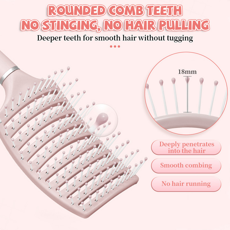 Juuksehari Juuste Peanaha Massaažikamm Naiste Märg Kuiv Lokkis Detangle Juuksehari Salongi Juuksurile Stiilitööriistad Kohevad juuksed