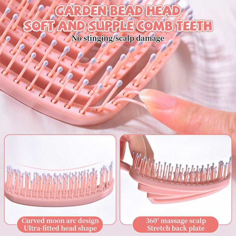 Juuksehari Juuste Peanaha Massaažikamm Naiste Märg Kuiv Lokkis Detangle Juuksehari Salongi Juuksurile Stiilitööriistad Kohevad juuksed