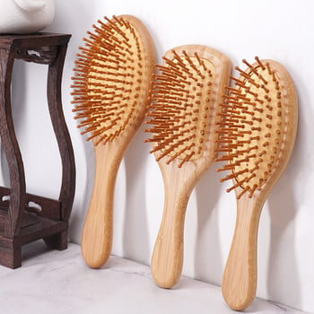 Четка за коса Дамски масажни бамбукови гребени Антистатични Висококачествени разплитащи Намаляване на косопада Инструмент за оформяне Бръснарски аксесоари
