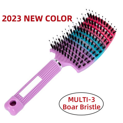 Kumer tuulutushari, metssiga harjased naiste peanaha massaažikamm juuksehari märg lokkis salongi juuksuri stiilitööriistad