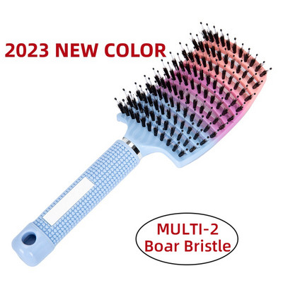 Kumer tuulutushari, metssiga harjased naiste peanaha massaažikamm juuksehari märg lokkis salongi juuksuri stiilitööriistad