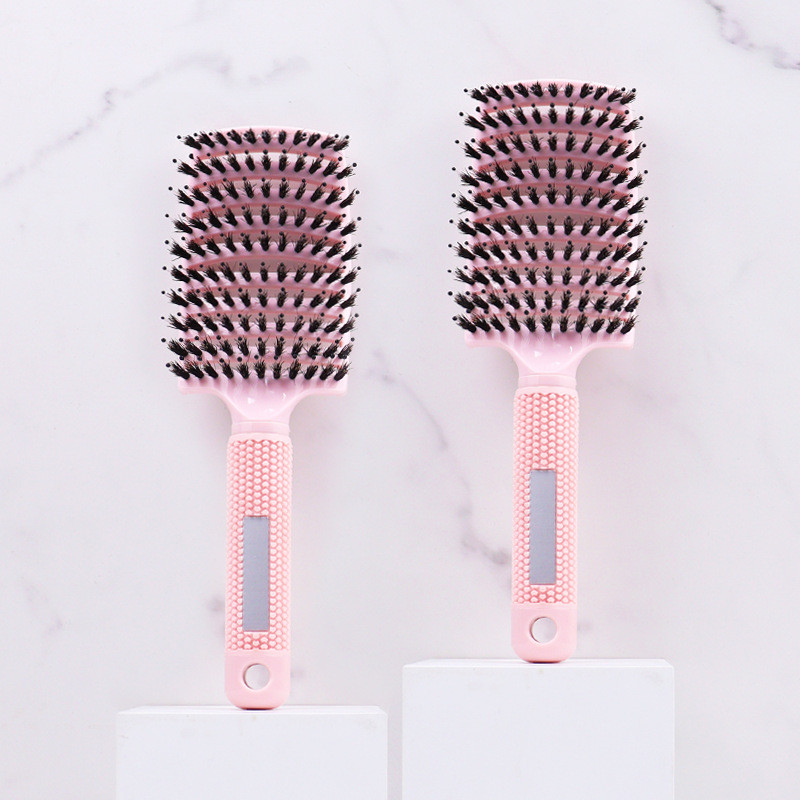 Kumer tuulutushari, metssiga harjased naiste peanaha massaažikamm juuksehari märg lokkis salongi juuksuri stiilitööriistad