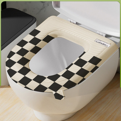 Covoraș pentru scaunul de toaletă Covoraș impermeabil pentru toaletă universală în patru anotimpuri moale cu mâner Accesorii pentru scaun îngroșat lavabil