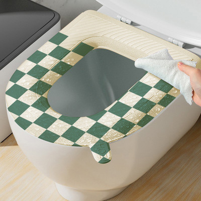 Covoraș pentru scaunul de toaletă Covoraș impermeabil pentru toaletă universală în patru anotimpuri moale cu mâner Accesorii pentru scaun îngroșat lavabil