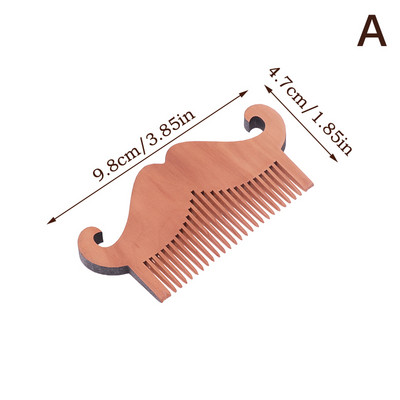Ανδρική Ξύλινη χτένα για γένια χτένα μουστάκι για άντρες Λεπτά χοντρά δόντια Τέλεια βάλσαμα για γενειάδα αιθέρια έλαια χτένα Εργαλεία styling μαλλιών