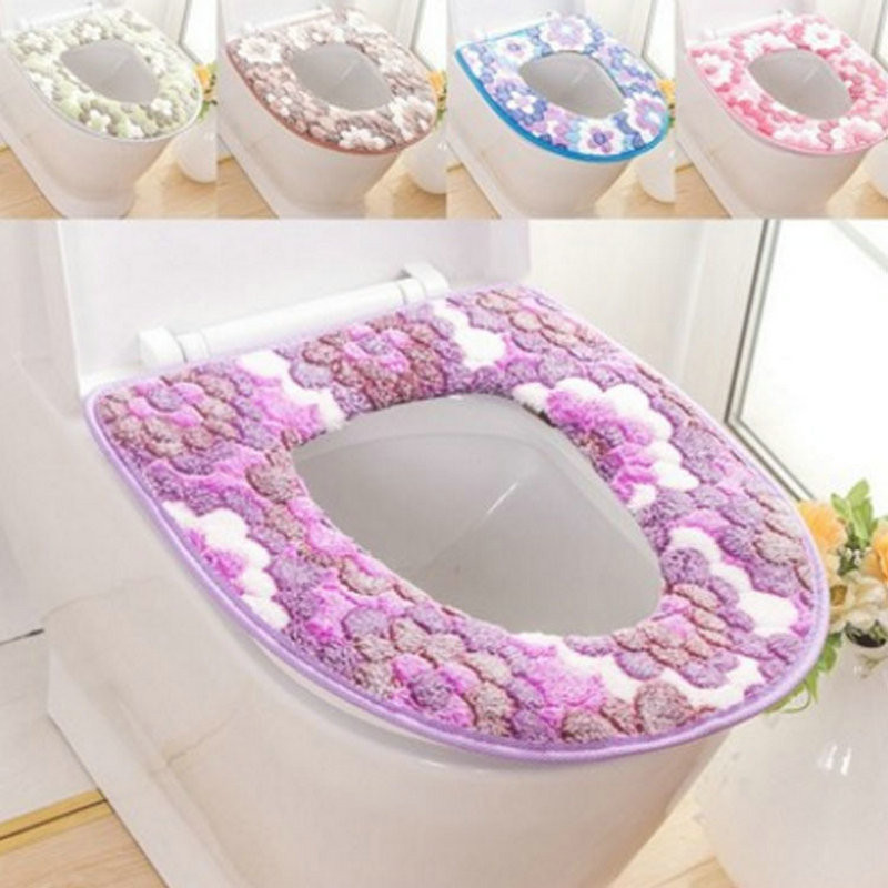 Cvjetić Topla navlaka za WC školjku Poklopac gornje navlake Podloga za topliju kupaonicu WC školjka Mekani patentni zatvarač Periva navlaka za WC dasku