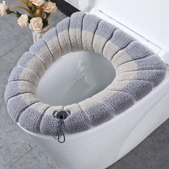 Παχύ μαξιλάρι τουαλέτας Χειμερινό μαλακό πλενόμενο Κοινό Σκανδιναβικό μαξιλαράκι καθίσματος τουαλέτας Οικιακό Σετ κάλυμμα τουαλέτας μπάνιου