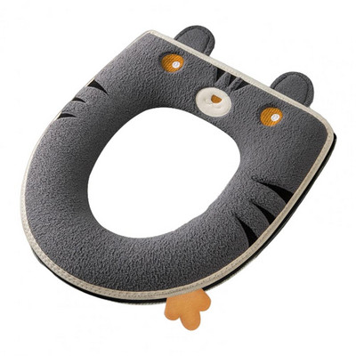 Navlaka za WC sjedalo Elastični patentni zatvarač Vez Flanelski jastučić za WC sjedalo u obliku tigra s ručkom Kupaonski dodaci