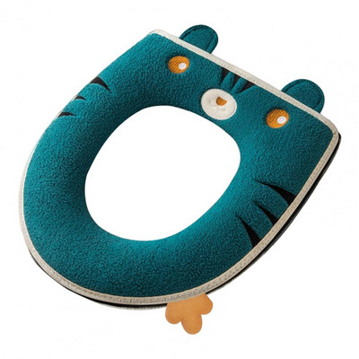 Navlaka za WC sjedalo Elastični patentni zatvarač Vez Flanelski jastučić za WC sjedalo u obliku tigra s ručkom Kupaonski dodaci