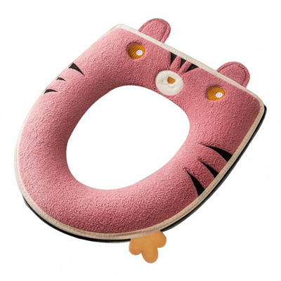 Navlaka za WC sjedalo Elastični patentni zatvarač Vez Flanelski jastučić za WC sjedalo u obliku tigra s ručkom Kupaonski dodaci