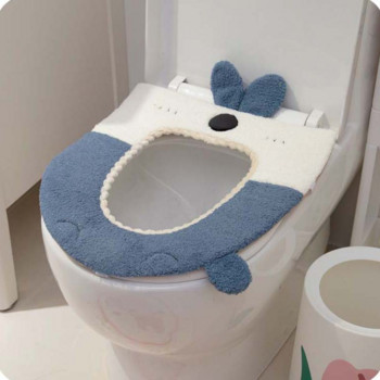 Κάλυμμα καθίσματος τουαλέτας Cartoon Μαλακό κάλυμμα μπάνιου Οικιακά πατάκια ντουλάπας Χειμώνας Ζεστό, επαναχρησιμοποιούμενο, πλένεται μαξιλάρι καλύμματα τουαλέτας