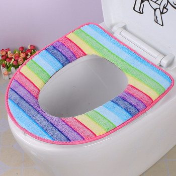 Καλύμματα καθισμάτων τουαλέτας μπάνιου Rainbow Paste Θήκη τουαλέτας Χειμερινό ζεστό μαξιλάρι γενικού μεγέθους Άνετο χαλάκι καθίσματος τουαλέτας