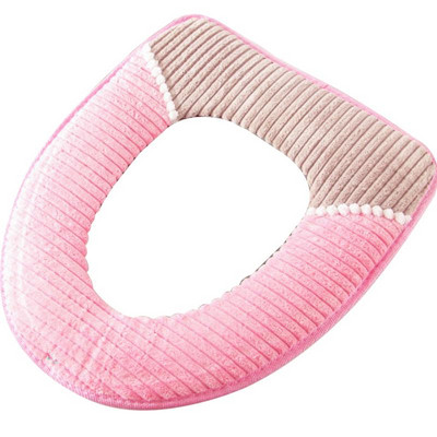 1 vnt. Minkštas tualeto sėdynės užvalkalas žiemai, šiltas velvetas, lipni sagtis, vandeniui atsparus tualeto rinkinys, sustorintas tualeto pagalvėlė vonios kambariui