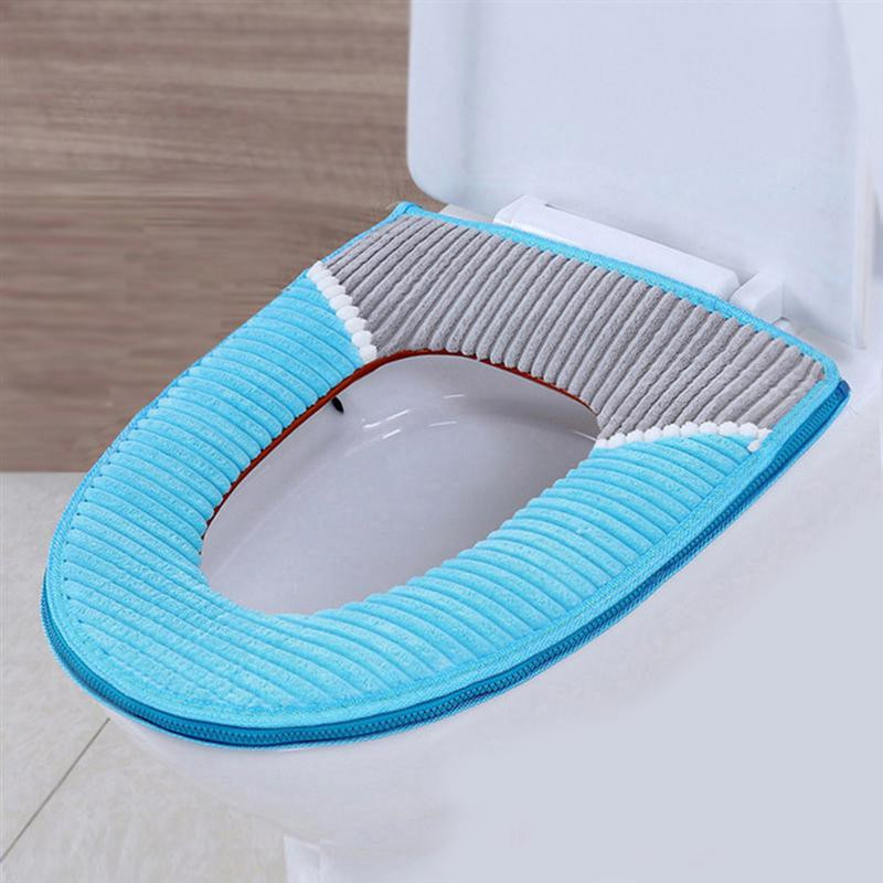 1 vnt. Minkštas tualeto sėdynės užvalkalas žiemai, šiltas velvetas, lipni sagtis, vandeniui atsparus tualeto rinkinys, sustorintas tualeto pagalvėlė vonios kambariui