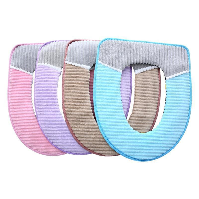 1 vnt. Minkštas tualeto sėdynės užvalkalas žiemai, šiltas velvetas, lipni sagtis, vandeniui atsparus tualeto rinkinys, sustorintas tualeto pagalvėlė vonios kambariui