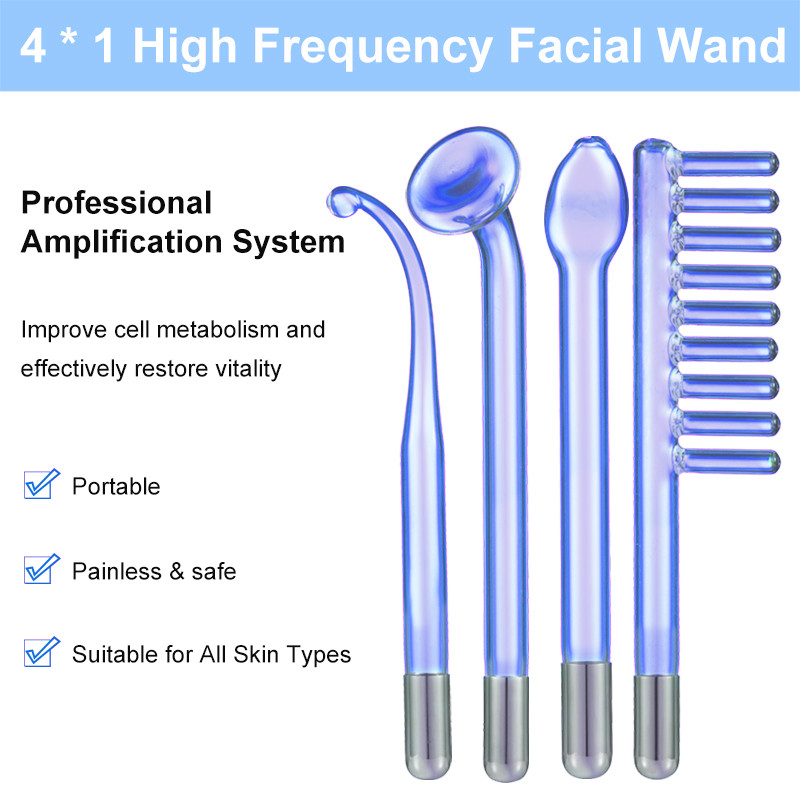 Hajfésű korpásodást eltávolító üveg kisimítja a hajfésű alakú szondát a nagyfrekvenciás arcápoló pálca fúvókákhoz Lila világos
