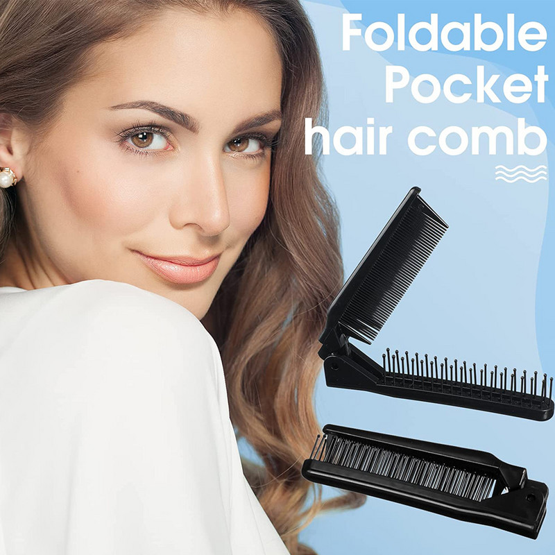 2 viename dvigalvės sulankstomos plaukų šukos Nešiojami kelioniniai plaukų šepečiai Kompaktiškos plaukų šukos Sulankstomas kišeninis šepetys Kirpyklos šukos