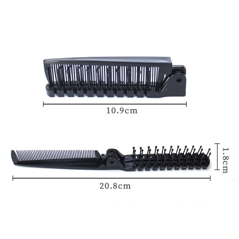 2 viename dvigalvės sulankstomos plaukų šukos Nešiojami kelioniniai plaukų šepečiai Kompaktiškos plaukų šukos Sulankstomas kišeninis šepetys Kirpyklos šukos