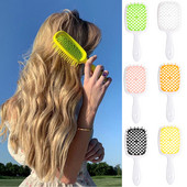 Oro pagalvėlė galvos odos masažinis plaukų šepetėlis tuščiaviduriai plačių dantų šukos moterims formavimo priemonė garbanotiems plaukams ištuštinti kirpimo priemonė karšta