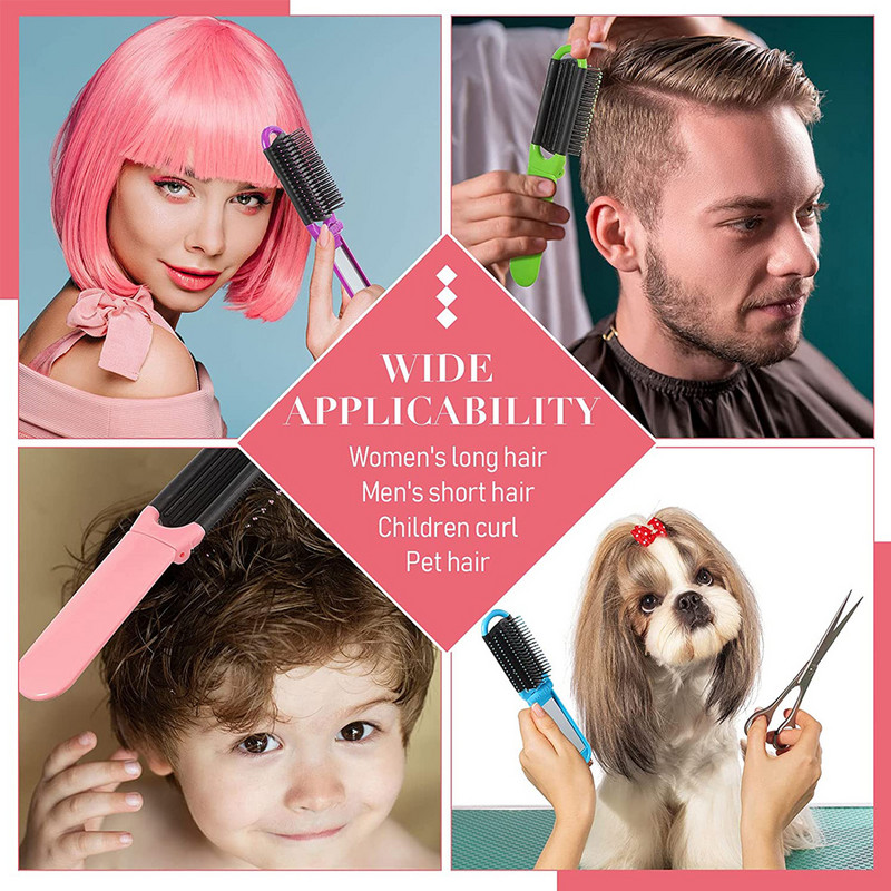 1 ΤΕΜ. Φορητή πτυσσόμενη βούρτσα μαλλιών Travel Comb με Mirror Mini Compact πτυσσόμενη βούρτσα με χτένα μαλλιών