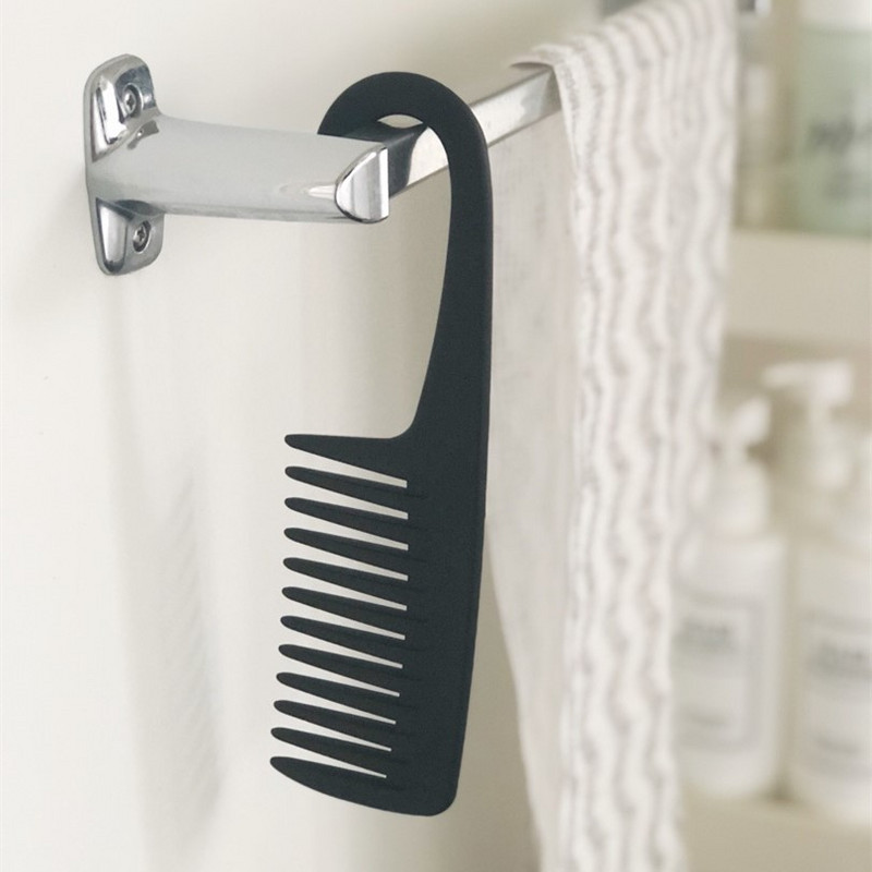 1PC Antistatički češalj sa širokim zubima i zakrivljenim četkama s plastičnom čvrstom drškom Frizerski alat za smanjenje gubitka kose