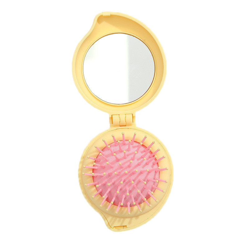 Armas virsikukujuline kokkupandav kamm tüdrukutele tasku juuksehari väike kamm peegliga kaasaskantava reisipea massaaži kokkupandav kamm