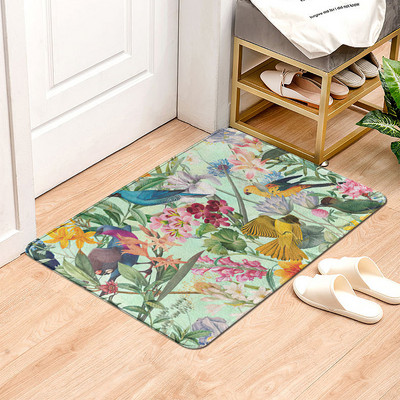 Covor de intrare cu imprimeu de flori Covor decorativ de baie antiderapant Covor de podea pentru bucatarie Decor pentru hol Covor de exterior