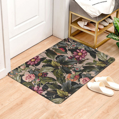 Covor de intrare cu imprimeu de flori Covor decorativ de baie antiderapant Covor de podea pentru bucatarie Decor pentru hol Covor de exterior
