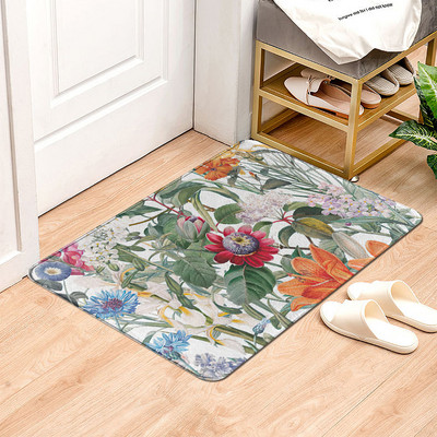 Covor de intrare cu imprimeu de flori Covor decorativ de baie antiderapant Covor de podea pentru bucatarie Decor pentru hol Covor de exterior