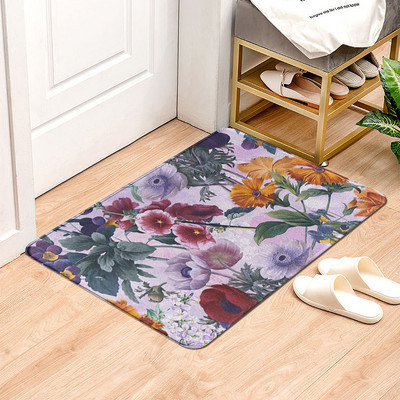 Covor de intrare cu imprimeu de flori Covor decorativ de baie antiderapant Covor de podea pentru bucatarie Decor pentru hol Covor de exterior