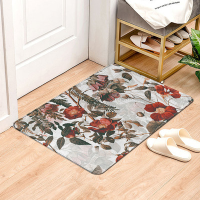 Covor de intrare cu imprimeu de flori Covor decorativ de baie antiderapant Covor de podea pentru bucatarie Decor pentru hol Covor de exterior