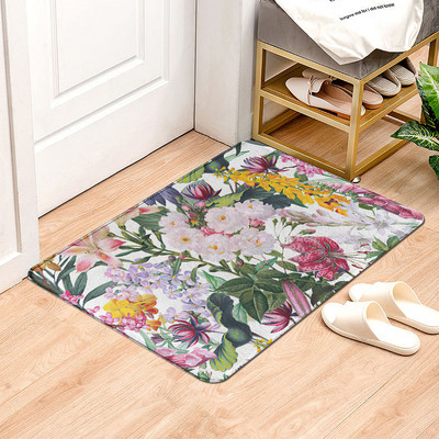 Covor de intrare cu imprimeu de flori Covor decorativ de baie antiderapant Covor de podea pentru bucatarie Decor pentru hol Covor de exterior