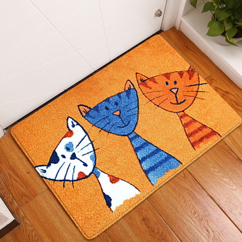 1 τμχ 40*60cm Cute Cat Animals Pattern Αντιολισθητικό Χαλάκι Πόρτας Suede Χαλάκι Πόρτας Χαλάκι Πόρτας Εξωτερική Κουζίνα Σαλόνι Χαλί δαπέδου