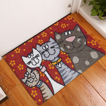 1 τμχ 40*60cm Cute Cat Animals Pattern Αντιολισθητικό Χαλάκι Πόρτας Suede Χαλάκι Πόρτας Χαλάκι Πόρτας Εξωτερική Κουζίνα Σαλόνι Χαλί δαπέδου
