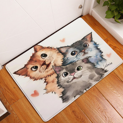 1tk 40*60cm armsad kassloomad mustriga libisemisvastase seemisnahast vaiba uksematt uksematt väliköök elutoa põrandamatt vaip