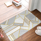 Halli sinine geomeetrilise mustriga köögi välisukse matt 40 cm x 60 cm korall-sametist vaip Uksematt siseruumide põrandamatid libisemisvastane vaip
