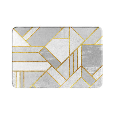 Halli sinine geomeetrilise mustriga köögi välisukse matt 40 cm x 60 cm korall-sametist vaip Uksematt siseruumide põrandamatid libisemisvastane vaip