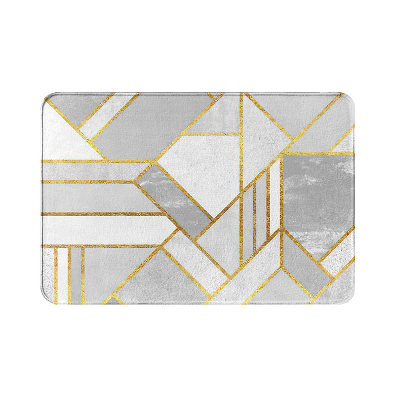 Halli sinine geomeetrilise mustriga köögi välisukse matt 40 cm x 60 cm korall-sametist vaip Uksematt siseruumide põrandamatid libisemisvastane vaip