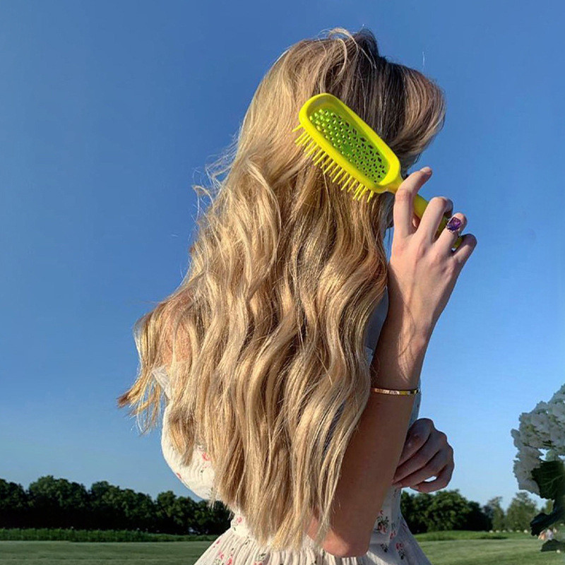 Naised õõnestustega juuksehari Laiad hambad Peanaha Massaaž Kammid Stiilitööriist Salongi Varustus Juuksuri Õhkpadi juuksehari