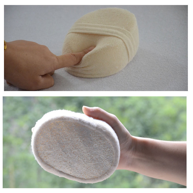 Looduslik loofah käsn vannipall dušš hõõruda vann dušš kehapott käsn koorija Vastupidav tervislik massaažihari vannilapp