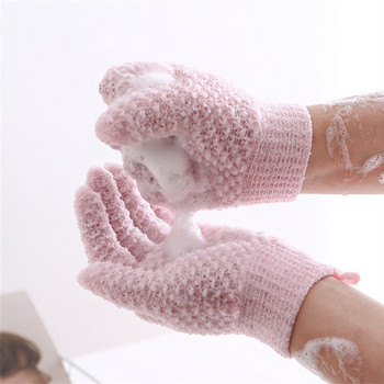 Γάντια μπάνιου με πέντε δάχτυλα Πετσέτα οικιακής απολέπισης Γάντι ισχυρής λάσπης τριβής Γάντια βαθύ καθαρισμού διπλής όψης