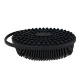 Szilikon luffa bőrmasszírozó kefe a mélytisztításhoz Kétoldalas fürdőtartozék tároló kampóval a hátsó testhez, rövid szőrű lábhoz