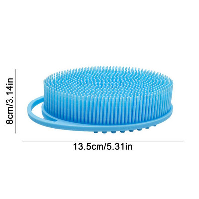 Szilikon luffa bőrmasszírozó kefe a mélytisztításhoz Kétoldalas fürdőtartozék tároló kampóval a hátsó testhez, rövid szőrű lábhoz