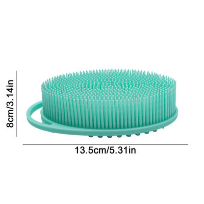 Szilikon luffa bőrmasszírozó kefe a mélytisztításhoz Kétoldalas fürdőtartozék tároló kampóval a hátsó testhez, rövid szőrű lábhoz