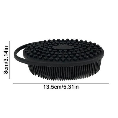 Szilikon luffa bőrmasszírozó kefe a mélytisztításhoz Kétoldalas fürdőtartozék tároló kampóval a hátsó testhez, rövid szőrű lábhoz