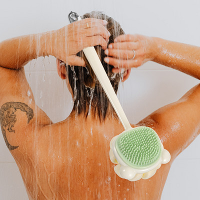 Ilgo koto šveitimo šepetys dušui Nešiojamas dušo šveitiklis kūno rankoms nugarai