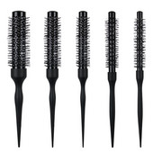 1 tk Must lokkis ümmargune rull juuksehari nailonist professionaalne kamm Salongi juuksuri juuksehari juuksuri kujundamise tööriist servakontroll